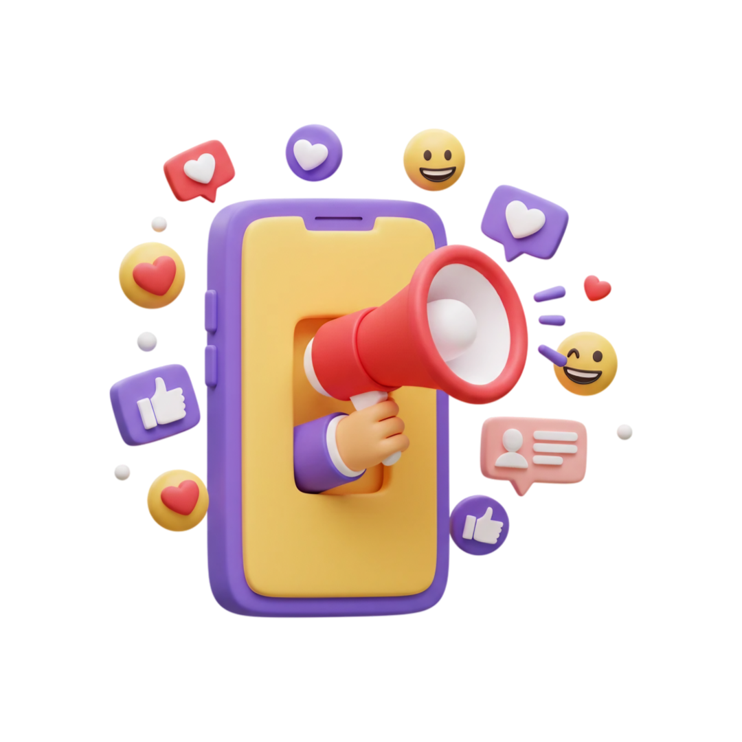 인스타그램 좋아요 늘리기 서비스를 상징하는 3d 일러스트