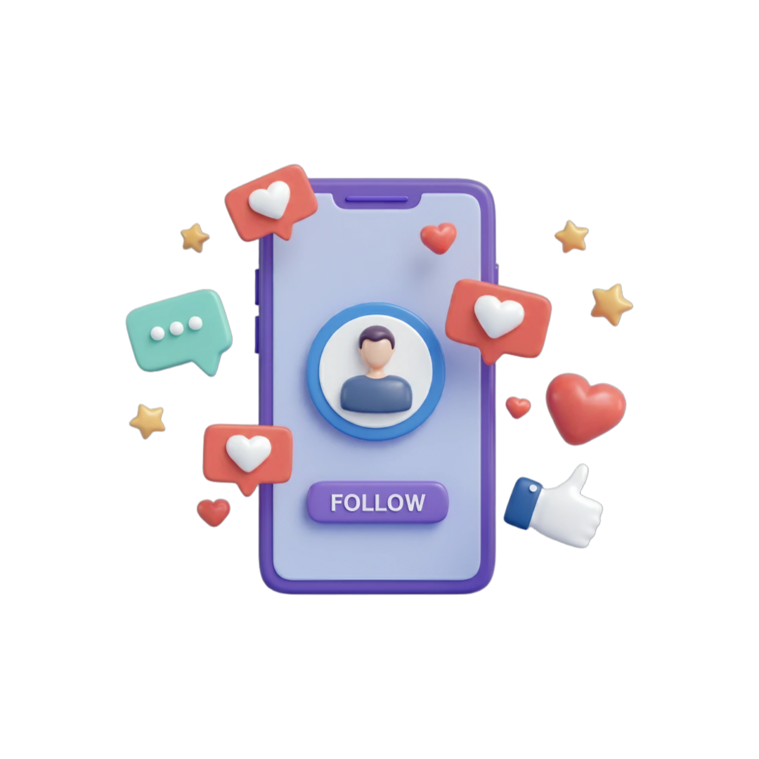 유튜브 구독자 늘리기 서비스를 상징하는 3d 일러스트